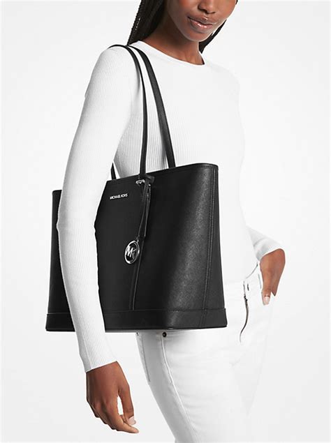 michael kors jet set travel saffiano leather tote dark khaki|Michael Kors jet set tote.